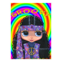 Purple Paisley Hippie Girl Invitation