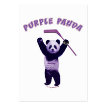 Purple Panda Hockey Bear Business Card Template