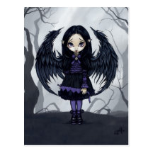 "Purple Paper Hearts" Postcard