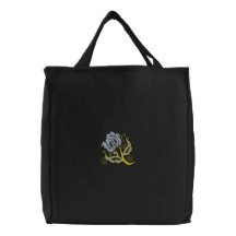 Purple Passion Flower Embroidered Bag