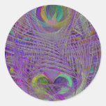 Purple Peacock Feathers Stickers
