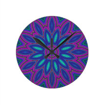 Purple Peacock Wall Clock