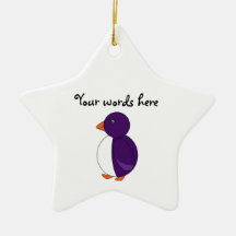Purple penguin christmas ornaments