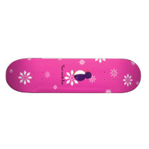 Purple penguin pink snowflakes pattern skate boards