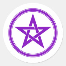 Purple Pentacle Pentagram Stickers