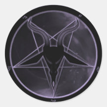 Purple Pentagram Round Sticker