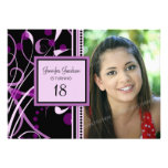 Purple Photo 18th Birthday Party Invitations