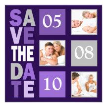 Purple Photo Save The Date Invitations