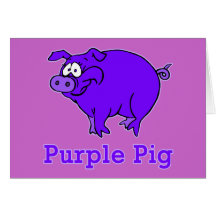 Purple Pig on Apparel, Mugs, Baby Shirts Cards