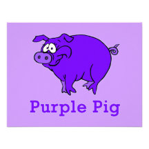 Purple Pig on Apparel, Mugs, Baby Shirts Custom Invites