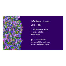 Purple Pink Abstract Mosaic Pattern Business Cards