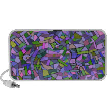 Purple Pink Abstract Mosaic Pattern Mp3 Speakers
