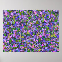 Purple Pink Abstract Mosaic Pattern Posters