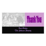 purple pink Thank you Customised Photo Card