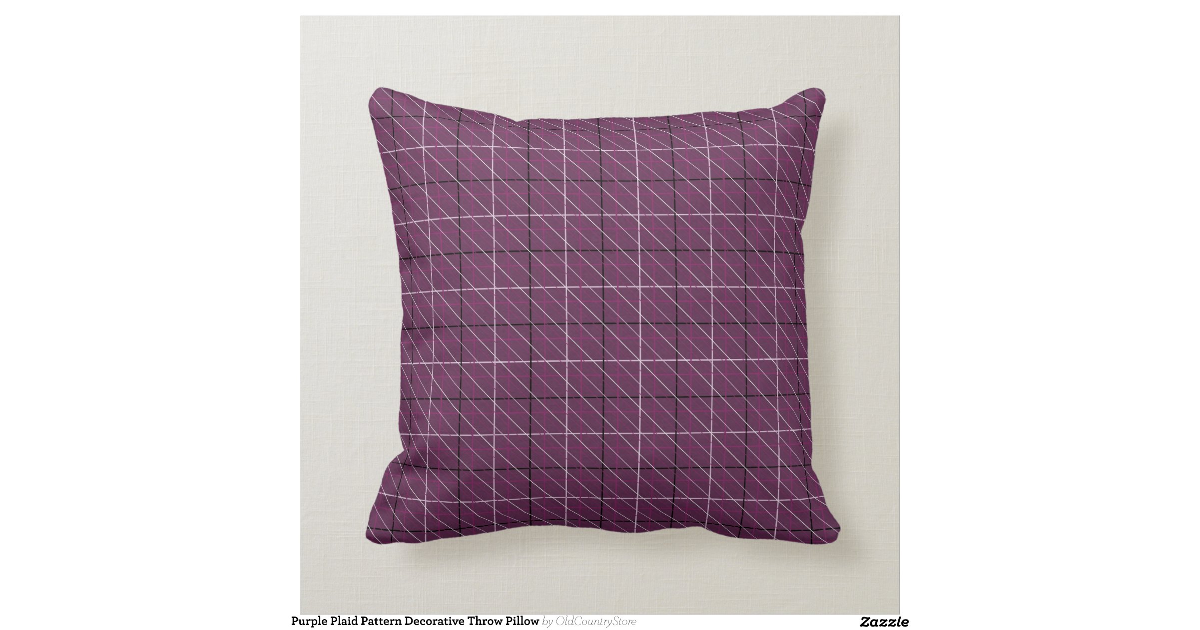 Purple Plaid Pattern Decorative Throw Pillow Throw Cushions Zazzle