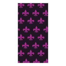 Purple polka dot and shape design photo card template