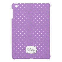 Purple polka dot pattern personalized ipad mini cases