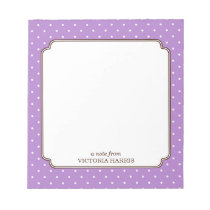 Purple polka dot personalized girly cute notepad notepads