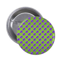 Purple polka dots on green background button