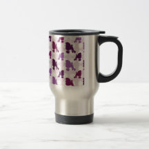 Purple Poodle Polka Dot Coffee Mugs
