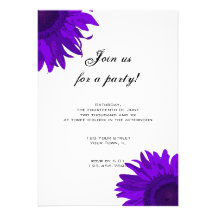 Purple Pop Art Flower Party Invitation