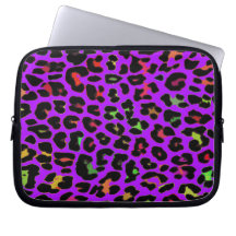 Purple Pop Leopard Print Laptop Sleeve