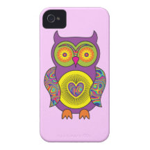 Purple Psychedelic Owl iPhone 4 Covers