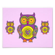 Purple Psychedelic Owl Photograph
