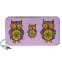 Purple Psychedelic Owl Speakers