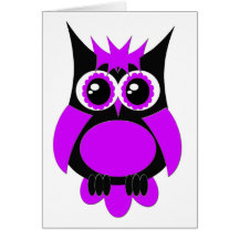 Purple Punk Owl Card