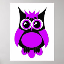 Purple Punk Owl Poster