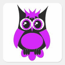 Purple Punk Owl Sticker