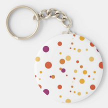 Purple Red and Yellow Polka Dots Key Chains