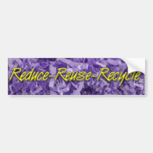 Purple Reduce-Reuse-Recycle Bumper Stickers