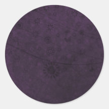 Purple Retro Flowers and Butterflies Abstract Sticker