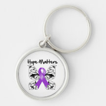 Purple Ribbon Awareness Hope Matters Keychain