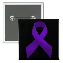 Purple Ribbon Awareness Lupus Pinback Buttons