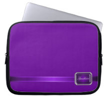 Purple Ribbon Purple Faux Jewel Monogram Laptop Laptop Sleeve