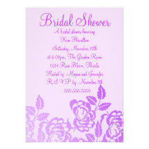 Purple Rose Bridal Shower Invitation