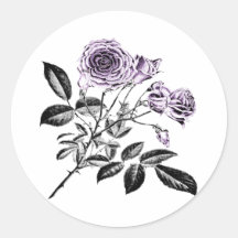 purple-rose round stickers