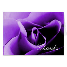 Purple Rose Thank You Note Template Greeting Card