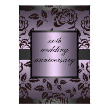 Purple Rose wedding anniversary Invitation