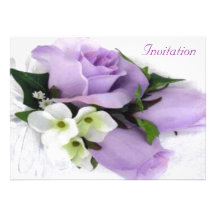 Purple Rose Wedding Invitation