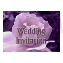 Purple Rose Wedding Invitation Greeting Card