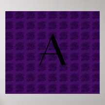 Purple roses monogram poster
