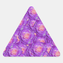 Purple roses triangle sticker