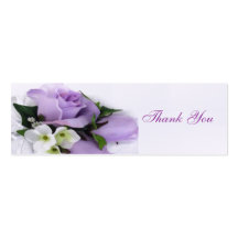 Purple Roses Wedding Favour Tag Business Card Templates