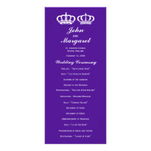 Purple Royal Couple Wedding Program Rack Cards