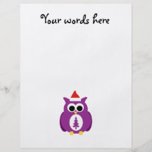 Purple santa owl personalized flyer