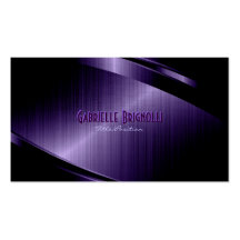 Purple Shiny Metallic Brushed Aluminium Look Business Card